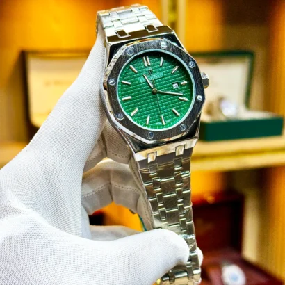AP men watch Pakistan, Audemars style watch Pakistan, AP second copy watch, metal strap men watch Pakistan, quartz men watch with date, luxury style men watch