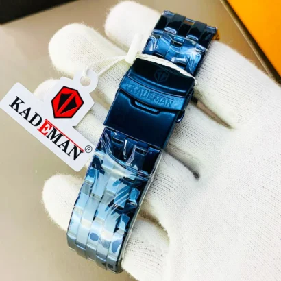 KADEMAN original digital watch with stainless steel chain, time, date, alarm, stopwatch, and light. Durable build with premium quality.