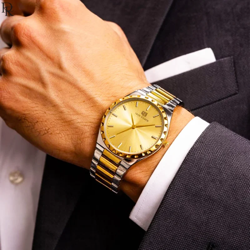 Sleek and trendy TRUE WORTH watch featuring an ultra-slim case, solid steel chain, and butterfly master lock. Premium quality with modern style.