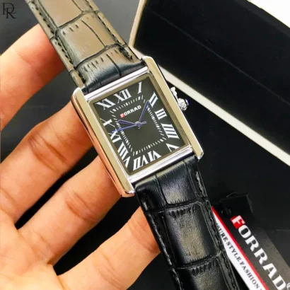 FORRAD Tank Model – Slim Case | Roman Dial | Leather Strap