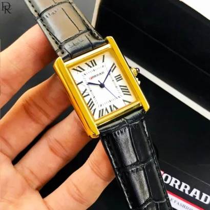 FORRAD Tank Model – Slim Case | Roman Dial | Leather Strap