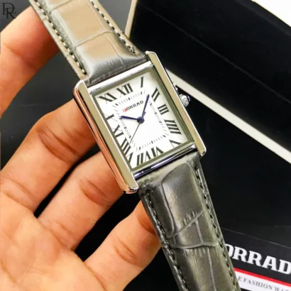 FORRAD Tank Model – Slim Case | Roman Dial | Leather Strap