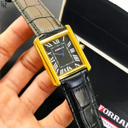 FORRAD Tank Model – Slim Case | Roman Dial | Leather Strap