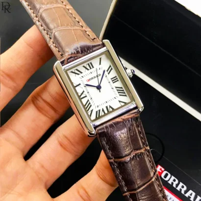 FORRAD Tank Model – Slim Case | Roman Dial | Leather Strap