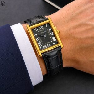 FORRAD Tank Model – Slim Case | Roman Dial | Leather Strap